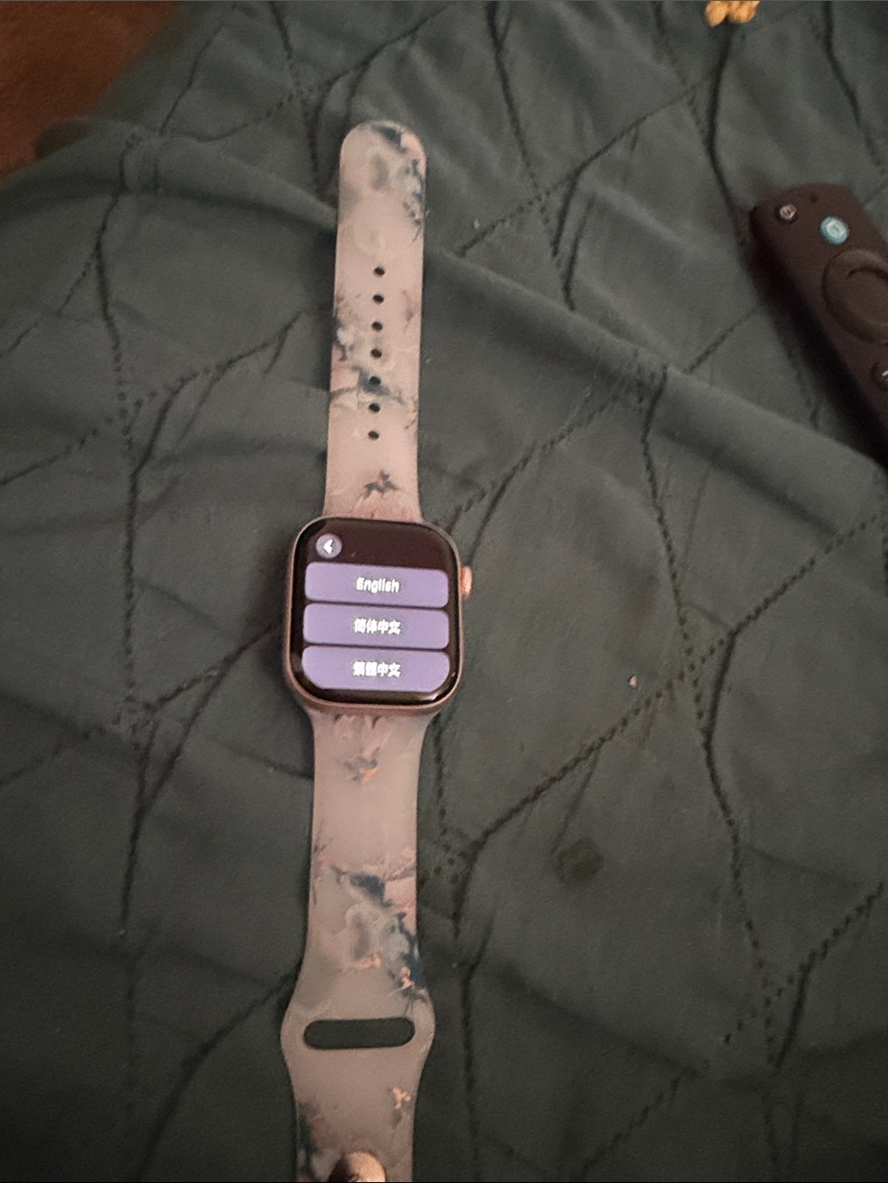 Apple Watch series 10 with Floral Silicone Band - Blue